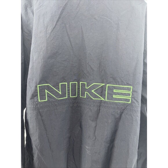 Vintage NIKE Jacket Black 1/4zip Green Spell out And Swoosh Men’s Size XL - Picture 13 of 14